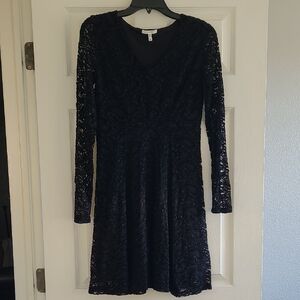 Maurices Black Lace Long Sleeve Dress